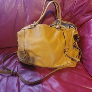 Ora delphine bag tan/yellow leather